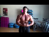 Pumped bodybuilder off season