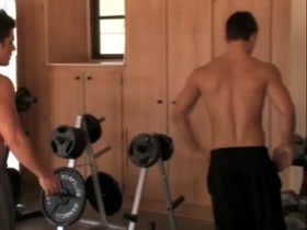 gym buddies intimate muscle worship