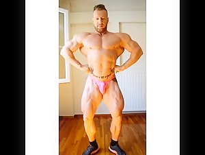 Greek Bodybuilder posing practice