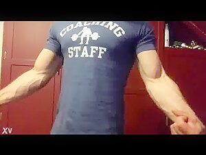 Veiny biceps flex